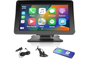 Rimoody Bezprzewodowe radio samochodowe Apple Carplay i Android, ekran dotykowy IPS 7 cali, przenośne radio samochodowe, Apple Airplay/Android Mirror Link/Bluetooth/FM, A3327-AM23EUC211