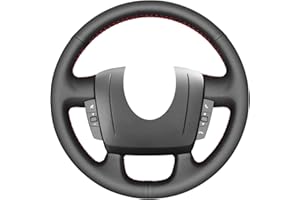 MEWANT Pokrowiec na kierownicę do Peugeot Boxer / Citroen Jumper/przekaźnik/do Fiata Ducato ręcznie szyty czarny pokrowiec na kierownicę samochodu ze sztucznej skóry z mikrofibry