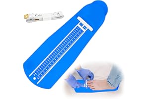 TDUNSYA Medidor de Pies Niños y Adultos, Medición de Zapatos y Cinta Métrica, Dispositivos de Medición, Medidores de Calzado Tamaño UE 16-48, Pedímetro para un Tallaje preciso de Zapatos (Azul)