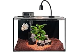 CRAFTSBOYS 10 Liter Nano Fish Tank with Filter, Led Light, Gravel, Stone, Aquascape Starter Aquarium Set, Betta Fish Tank (30x18x20cm,10L)