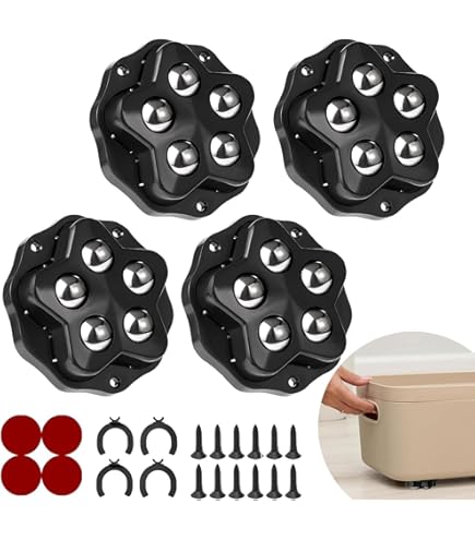 8 Rotelle Per Spostare Mobili Pesanti - Capacità 200kg, Adesive O Con Viti, 360° Girevoli - Foto 2