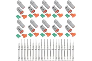 TNSLAND 10-pack Tyska kontakter KFZ 2-polig set, Tyska kontakter KFZ 2-polig vattentäta, Tysk kontakt 2-polig hållbar PA66, Kontakt DT Kompatibel för bil och motorcykel, DT-serie kontakter 2-stift