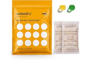 wisedry Pochettes de Gel de Silice Rechargeables (de l'orange au vert) Pour les Sécheurs d'air de Qualité Alimentaire