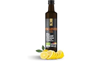 OELESTO® BIO Zitronenöl zum Verzehr kaltgepresst - Bio Rapsöl Zitrone, frisches Würzöl Zitrone zu Fisch, Meeresfrüchten, Desserts & Obstsalate