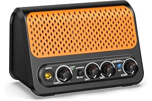 Mini Amplificatore per Chitarra,LEKATO 10W Amplificatore per Chitarra Elettrica Portatile con Canale Clean & Overdrive, Riverbero, e Connettività Bluetooth