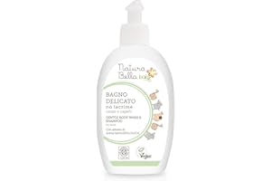 TESTEL Naturabella Gentle 2 in 1 Baby Body Wash and Shampoo, Organic, Vegan, Dermatology Tested, Not Tested on Animals, No tears, 300ml