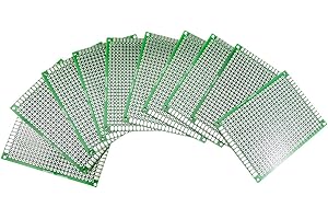 Aihasd 10 pièces Carte PCB double face Kit de maquette prototype 5x7 CM Circuit imprimé à grille de trous planche à pain Compatible avec les kits Arduino pour le bricolage