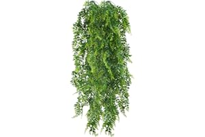 HUAESIN 2 x 115 cm felci artificiali piante appese false piante cadenti lunghe false piante rampicanti false piante da interno felce di Boston per parete casa, cesto appeso decorazione