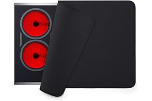 FLASLD Couvre-plaque ignifuge et imperméable pour cuisinière électrique, 53 x 91 cm, couvercle en verre – Protection de plaque de cuisson en verre céramique, noir sans logo