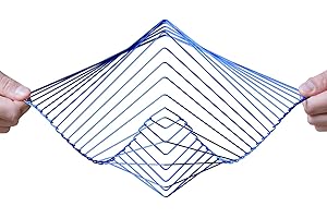 Atellani Square Wave | Der Faszinierende Kinetische Windspiel | Handgefertigt in Italien | Perpetuum Mobile Kunst | Magisches Beruhigendes Kunstwerkt von Ivan Black (Saphir)