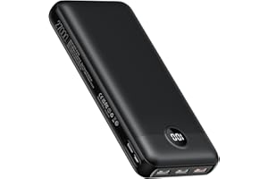 VEGER Power Bank,27000mAh Bateria Externa con Pantalla LED Bateria Portatil USB C Carga rapida PD 20W QC 3.0 con 2 Entradas y 4 Salidas Compatible con iPhone, Samsung, Huawei, Tableta y más.