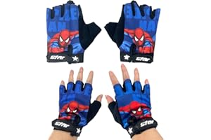 BJPERFMS Fahrradhandschuhe Kinder, BMX Fahrradhandschuhe, Spider Fahrrad Handschuhe, Kletterhandschuhe Kinder, Fingerlose Handschuhe, Jungen Scooter Radhandschuhe, 6-10 Jahre