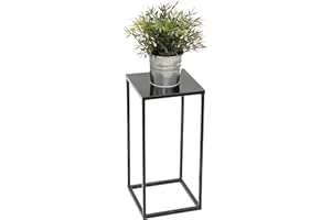 DanDiBo Blumenhocker Metall Schwarz Eckig Höhe 42,5 cm Blumenständer Beistelltisch 434 Blumensäule Modern Pflanzenständer Pflanzenhocker