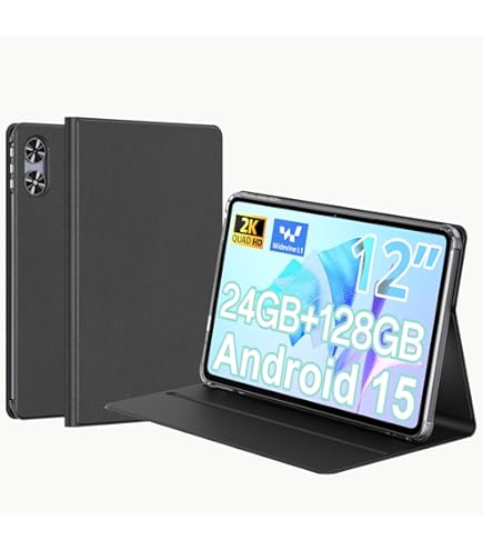 12 inch Android 15 Tablet, 2K FHD (2000 x 1200) Tablets Large