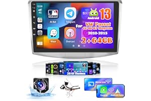 Inefala 10,1-calowe radio samochodowe Android 13 dla VW Passat CC B6 B7 Magotan 2010-2015 Ekran 2 DIN (2 + 64 GB) z bezprzewodowym CarPlay Android Auto FM GPS GPS na kierownicy Bluetooth cofania