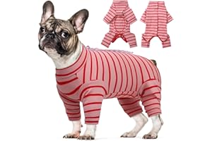 Kuoser Traje de recuperación para perro, body de manga larga para cachorros, camisa para después de la cirugía, para protección de heridas y enfermedades de la piel, pijama para mascotas, alternativa