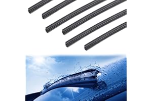 BYYT Confezione Da 6 Gommini Tergicristallo, Taglia Tergicristallo Universale In Gomma, Tergicristallo Universale 800 Mm, Ricambio In Gomma Tergicristallo Compatibile Con Tutti I Tergicristalli