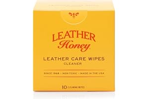 Leather Honey Leather Cleaner Wipes: Clean On-The-Go. Cleaning Wipes for Leather, Faux & Vinyl - Couches, Car Seats, Purses, Shoes, Bags & Tack. Safe for Any Color. 10 Non-Toxic, Ready-to-Use