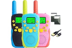 TUCHUNME Walkie Talkie Kinder,Wiederaufladbar 8 Kanäle Draußen Spielzeug Funkgeräte mit Taschenlampe Geschenke für Jungen und Mädchen Lange Reichweite für Ausflug Abenteuer im Freien,Camping,Wandern