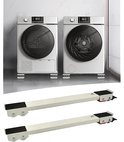 MAOPINER Möbelrollenfuß Verstellbar – Mobiler Sockel Für Waschmaschine, Kühlschrank, Trockner (bis 500 Kg, 4 Räder)