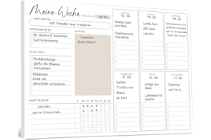 ‎BIROYAL BIROYAL Wochenplaner Block A4 ohne festes Datum (50 Seiten), Schreibtischunterlage mit ToDo Liste, Wochenkalender Wochen Planer mit Wochenübersicht&Habit-Tracker für Termine, Aufgaben& Notizen