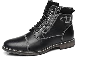 IVACHY Mens Smart Business Work Office Ankle Boots Zip Lace-up Dress Shoes