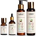 Vebix Professional Customised HairCare Set | 4 Ayurvedic Products Kit | For All Hair | Anti HairFall Oil Neem, Lotus AntiHairfall Shampoo, Face Glowing Serum, Hair Growth Serum