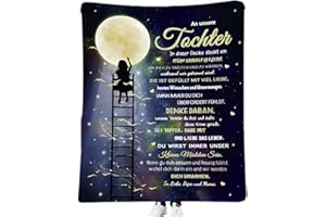 ‎ZQYMM ZQYMM Personalisierte Decke Tochter Geschenke von Mama und Papa, 150x200cm,| Eltern Tochter Geschenke, Kuscheldecke Flauschige, Witziges Geburtstagsgeschenk für Unsere, 18 Geburtstag Mädchen
