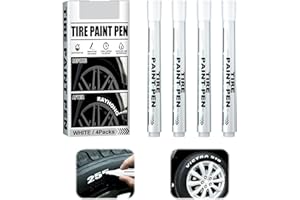 EXIN DECHEN 4 Pezzi Pennarello Bianco,14.5cm Penna per Pneumatici Bianca,Pennarelli per Pneumatici Impermeabili,Pennarelli Bianchi per Pneumatici,Pennarello Indelebile Bianco per Auto, Moto, Legno, Metallo