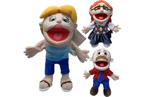 ORIOTAN 3PCS Jeffy Plush Toy, 17Inches Hand Puppet With Working Mouth, Soft Stuffed Animal Doll Plush Funny Puppet Toys, Soft Hand Puppet Plush Toy, Silly Ventriloquist Stuffed Doll Hand Puppet Toy, 1/3 PCS