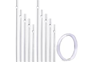 BHGT 20PCS Tubes Carillons éoliens 5 Tailles avec Fil Transparent Carillon à Vent de Jardin Tubes Creux en Aluminium DIY Pendentif Artisanat Décorations Suspendues Extérieures