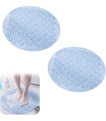 2 Tappetini Doccia Antiscivolo 30x30cm - Con Ventose, Massaggio Piedi, Resistente Alla Muffa - Foto 9