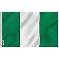 ANLEY Fly Breeze 3x5 Foot Nigeria Flag - Vivid Color and UV Fade Resistant - Canvas Header and Double Stitched - Nigerian National Flags Polyester with Brass Grommets 3 X 5 Ft