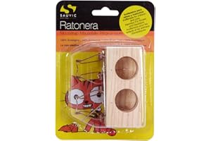 SAUVIC RATONERA DE Madera con 2 Agujeros PEQUEÑA EN Blister