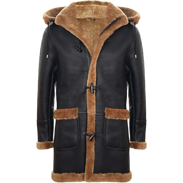 Cappotto Pelle Uomo B-7 Parka – Pelle Di Agnello Marrone, Con Cappuccio, Nuovo Con Etichette, Noble House!