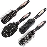 Set di 4 spazzole per capelli antistatiche con pettine ovale, spazzola per capelli, spazzola aggrovigliata, adatta a donne, u