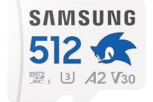Samsung Sonic the Hedgehog(TM) microSD-Karte + SD-Adapter, Speicherkarte mit 512 GB, UHS-I U3, Full HD & 4K UHD, 180 MB/s Lesen, 130 MB/s Schreiben, Datenspeicher für Handheld-Konsolen, MB-MD512SA/LC1