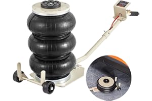 ‎VEVOR VEVOR Pneumatischer Wagenheber Air Jack 3 t, Weiß Dreifachbeutel-Luftheber 140-450 mm Hubhöhe Airbag Luftwagenheber mit langem Griff, 5 Minuten Hub Luftheber Wagenheber für SUV, LKW, Pkw usw.