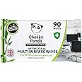 The Cheeky Panda Bamboo Antibacterial Wipes | Pack of 90 Cheeky Biodegradable Surface Wipes | Perfect for Kitchen and Surface Cleaning