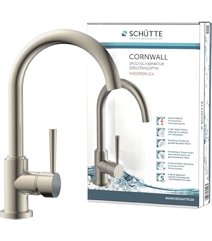 Schütte SCH??TTE Eenknopsmengkraan met hoge ronde uitloop CORNWALL