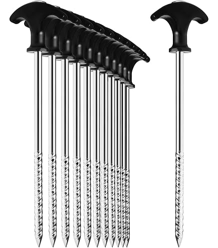 Semptec Urban Survival Technology Zelthaken: 12er-Set Felsbodenheringe für steinigen Untergrund, 25 cm, Ø 7 mm (Zeltheringe für steinigen Boden, Heringe steiniger Boden, Haken) Sport & Freizeit