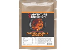 Adventure Nutrition Chicken Masala with Rice 300g MRE – Authentic Indian Ready-to-Eat Meal, High-Protein Camping Food, Lightweight Backpacking Meal, Long Shelf Life Survival Ration