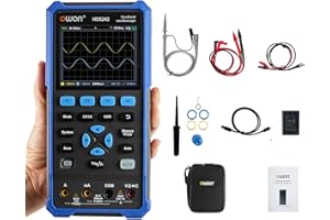GULITECH OWON 2 in 1 Digital Oscilloscope Multimeter, 40MHz Bandwidth Handheld Oscilloscope,20000 Counts with 2 Channel USB Type C and 3.5 Inch LCD Display (HDS242)