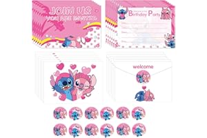 SIMYRON cartoon Party Invitation Kids Party Invitations Cards 36 piece Invites & Envelopes & sticker for Children irthday Party Celebrations cartoon Theme Birthday Party Supplies Invitation Card