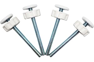 Baby Gate Guru Extra Long M10 (10mm) Spindle Rods for Pressure Mounted Gates Replacement Set - 4 Pack of M10 Spindle Screw Bolts for Baby and Pet Safety Gates - Choose Your Color (10mm, White)