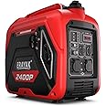 ERAYAK Generatore Di Corrente Silenziato 2400W Motore a 4 Tempi, Generatore di Emergenza a Benzina Inverter Portatile Caratte