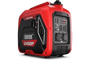 ERAYAK Generatore Di Corrente Silenziato 2400W Motore Generatore di Emergenza a Benzina Inverter Portatile Caratteristica Eco-Mode per Giardino, Esterno, Campeggio,Viaggio (Gasoline 2400P)