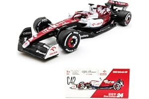 JODIYAAH Bburago 1:43 2022 Alfa Romeo F1 Racing Team C42 #24 Guanyu Zhou Lega Auto Diecast Modello di Auto Collezione di Giocattoli (F1 C42 #24 scatola acrilica)