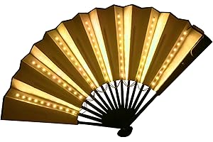 B BACHVIBES Abanico Plegable LED: El complemento Fiestas, Festivales, Discotecas y conciertos de música (Amarillo)