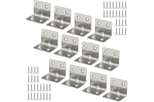 12 Stück Edelstahl Winkel 38 x 38 mm, Winkelverbinder 90 Grad L Klammern Eckwinkel Mit Schraube für Möbel Tabelle Stuhl Bücherregal Schränke Wandbefestigung Anbau